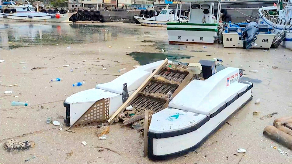 Taiwan's 1st OceanCleaning Vessel Removes Trash From the Coast